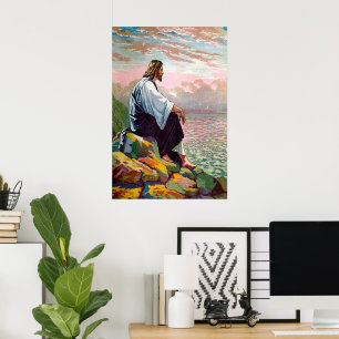 Matthew 14:22-23 Jesus Prays av Himown Poster