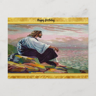 Matthew 14:22-23 Jesus Prays av Himown vid havet Vykort
