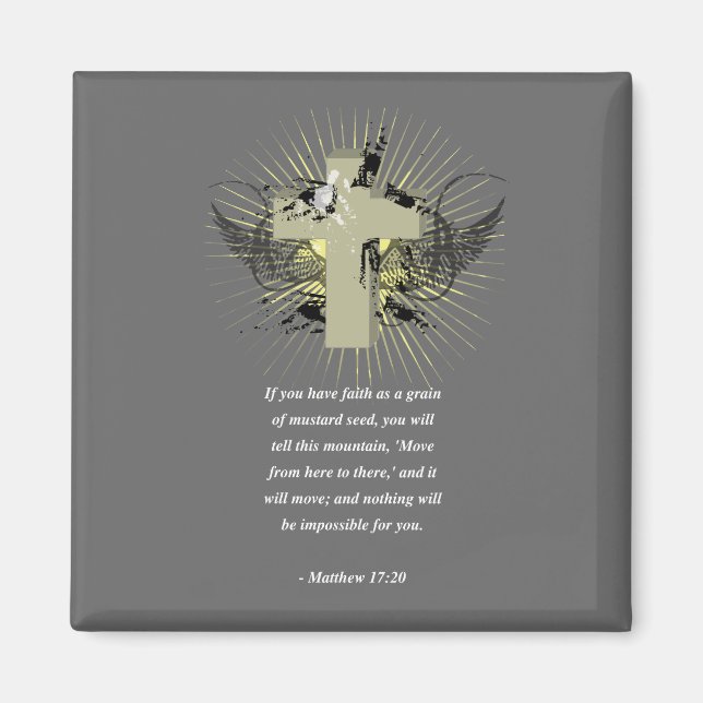 MATTHEW 17:20 Bibel Verse Magnet (Framsidan)