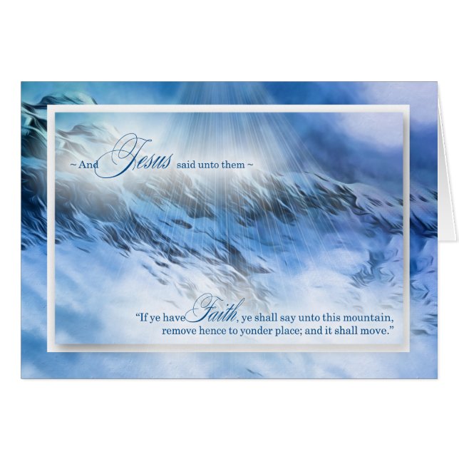 Matthew 17:20 Det finns inget omöjligt blåberg Hälsningskort (Framsidan Horizontal)