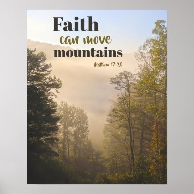 Matthew 17:20 Faith kan flytta berg Poster (Framsidan)