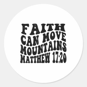 Matthew 17 20 Faith kan flytta berg Retro Vinta Runt Klistermärke