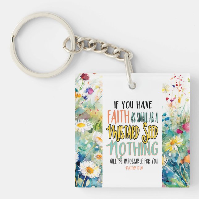 Matthew 17:20 Faith som Mustard Seed Bible Verse (Framsidan)