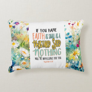 Matthew 17:20 Faith som Mustard Seed Bible Verse Prydnadskudde