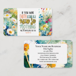 Matthew 17:20 Faith som Mustard Seed Bible Verse Visitkort