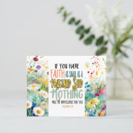 Matthew 17:20 Faith som Mustard Seed Bible Verse Vykort