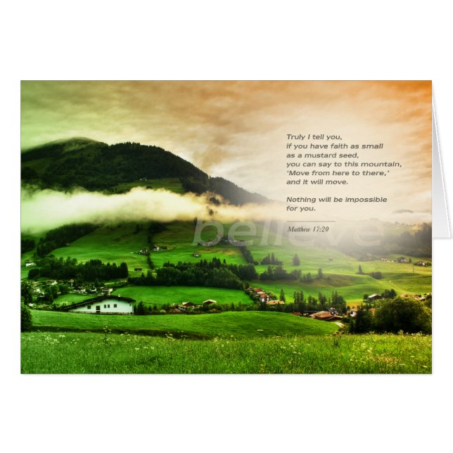 Matthew 17:30 Bible Verse Greeting Card Editable Hälsningskort (Framsidan Horizontal)
