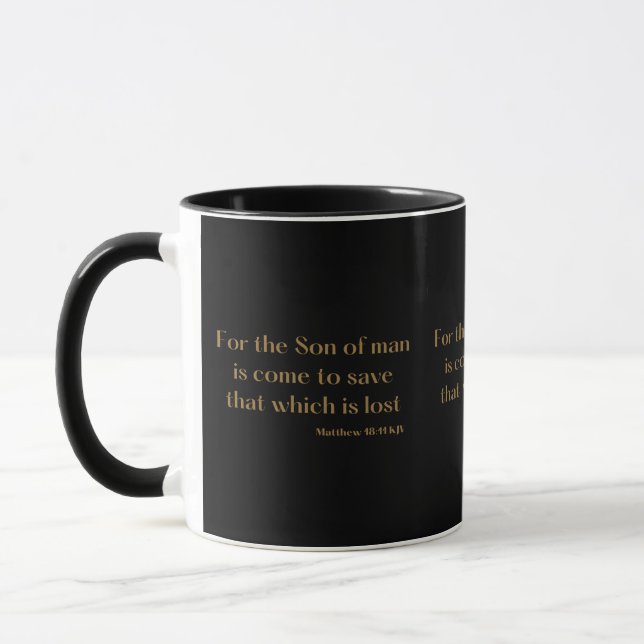 Matthew 18:11 KJV Bible Scripture Two-Tone Mugg (Vänster)