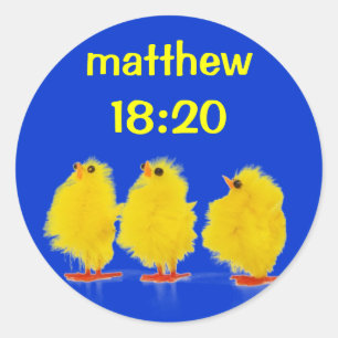 matthew 18:20-klistermärken runt klistermärke