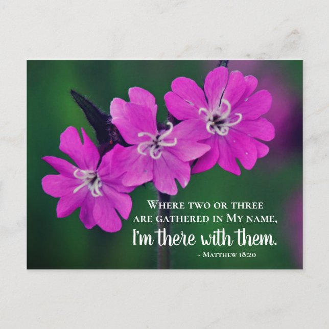 Matthew 18:20 Två eller tre sammandrag i min Namn Vykort (Framsida)