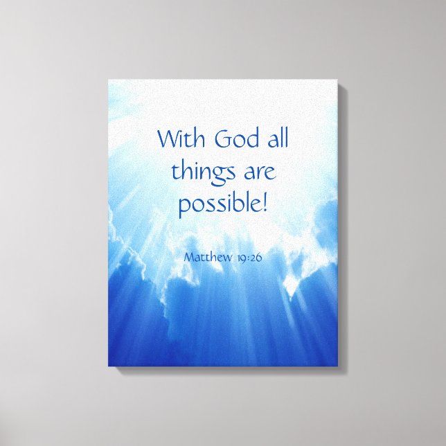 Matthew 19:26 canvastryck (Framsida)