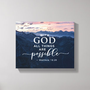 Matthew 19:26 med Gud all Sak är möjlig Canvastryck