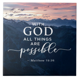 Matthew 19:26 med Gud all Sak är möjlig Kakelplatta