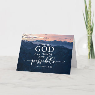Matthew 19:26 med Gud all Sak är möjlig Kort