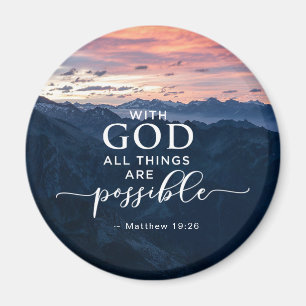Matthew 19:26 med Gud all Sak är möjlig Magnet