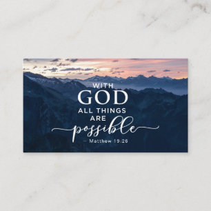 Matthew 19:26 med Gud all Sak är möjlig Visitkort