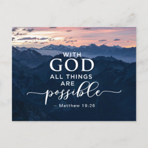 Matthew 19:26 med Gud all Sak är möjlig Vykort
