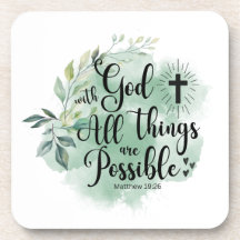 Matthew 19:26 Med Gud all sak möjlig Löv