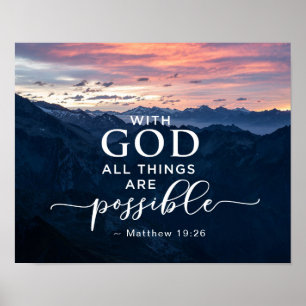 Matthew 19:26 Med Gud alla Sak är möjliga platser Poster