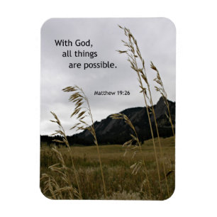 Matthew 19:26 Med Gud är allt sak möjligt Magnet
