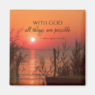 Matthew 19:26 Med Gud kan alla sak vara möjliga Magnet