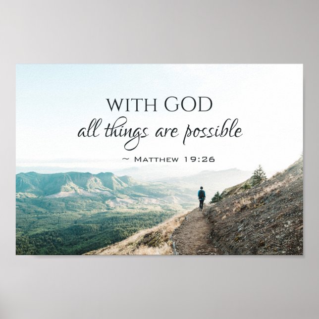 Matthew 19:26 Med Gud kan alla sak vara möjliga Poster (Framsidan)