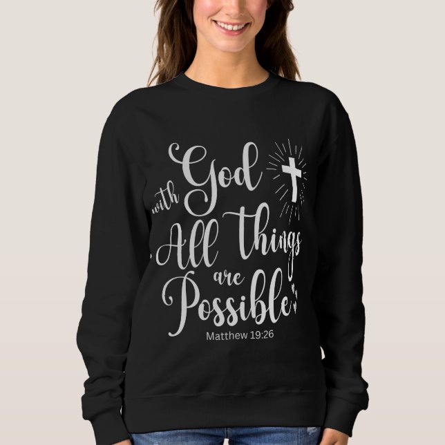 Matthew 19:26 Möjlig med Gud T Shirt (Framsida)