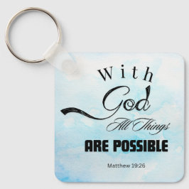Matthew 19:26 Typografi Design Nyckelring