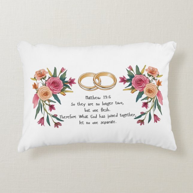Matthew 19:6 Bröllop Pillow Prydnadskudde (Framsidan)