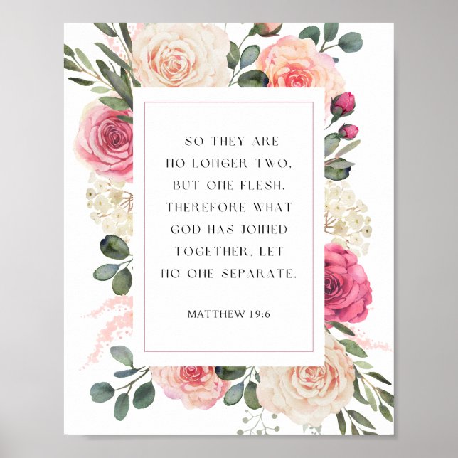 Matthew 19:6 Gud har gått med ihop Poster (Framsidan)