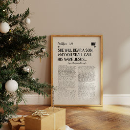 Matthew 1:21, julvägg Skriv ut Poster