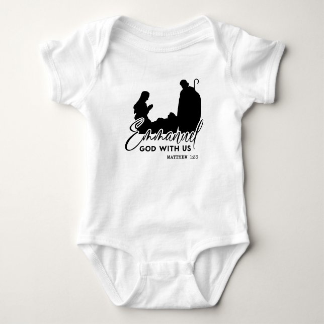 Matthew 1:23 Emmanuel Gud med vår nyhet T Shirt (Framsida)