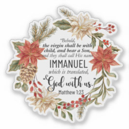 Matthew 1:23 Immanuel God med oss Julens Blommigt Klistermärken