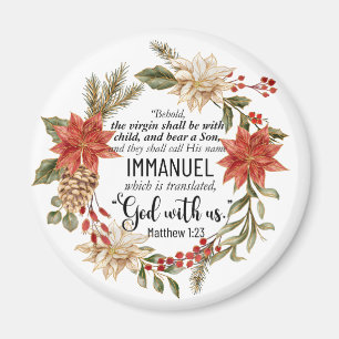 Matthew 1:23 Immanuel God med oss Julens Blommigt Magnet