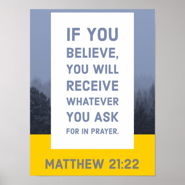 Matthew 21:22 Bible Verse Poster (Framsidan)