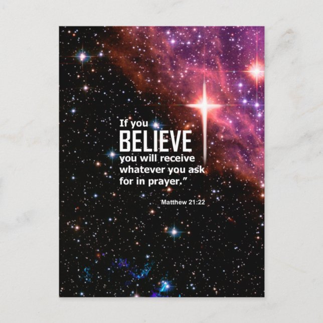 Matthew 21:22 vykort (Framsida)