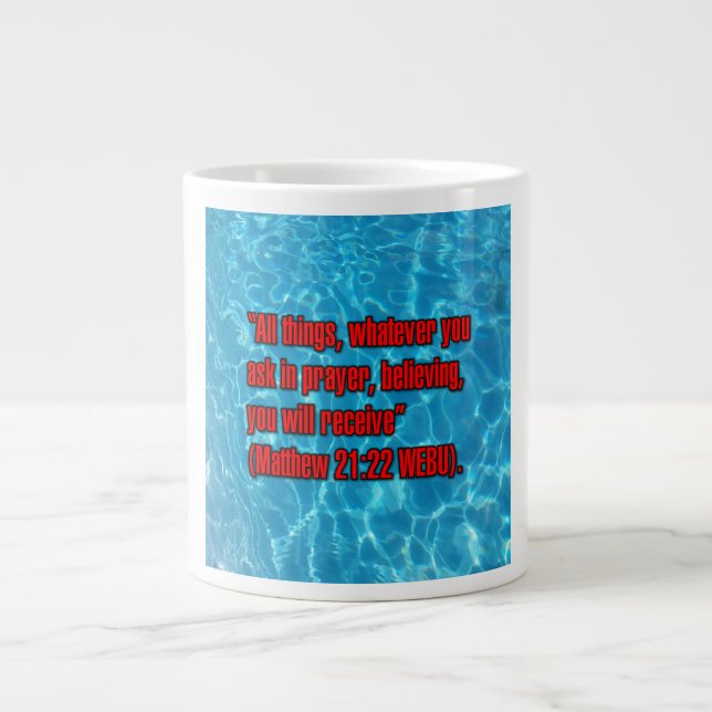 Matthew 21:22 WEBU Mug Jumbo Mugg (Framsidan)