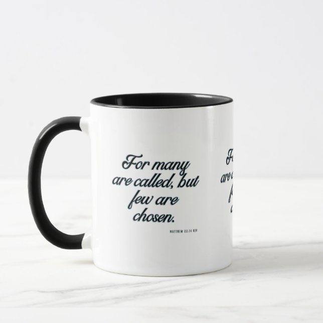 Matthew 22:14 KJV Bible Verse Two-Tone Mugg (Vänster)