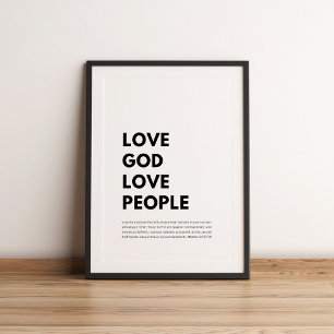 Matthew 22:37-40 Kärlek gud Kärlek Poster