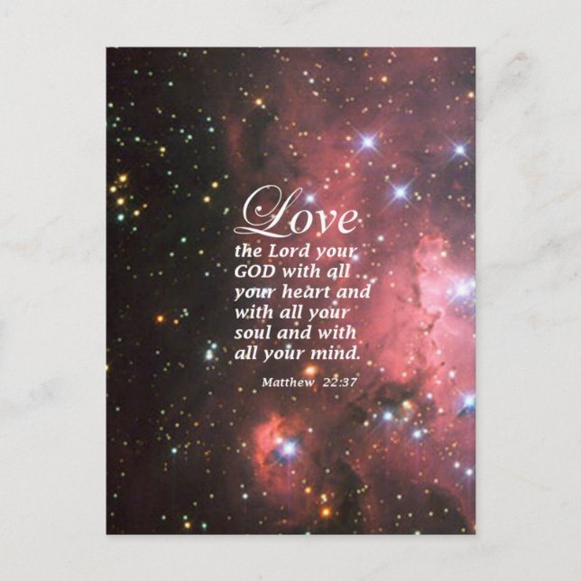 Matthew 22:37 vykort (Framsida)