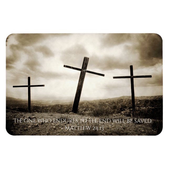 MATTHEW 24:13 Flexibel magnet (Horisontell)
