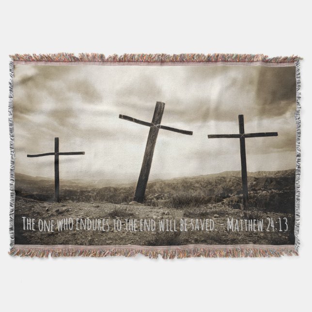 MATTHEW 24:13 Throw Blanket Filt (Framsidan)