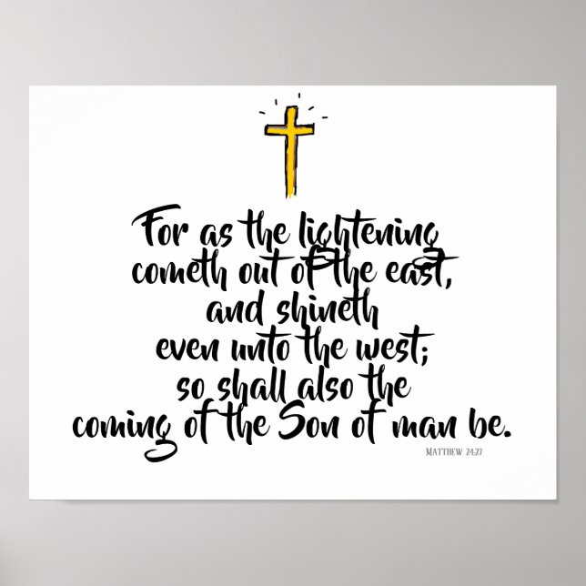 MATTHEW 24:27 ”Ty likt blixten kommer…” Poster (Framsidan)