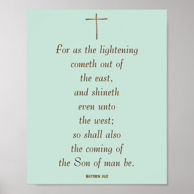 MATTHEW 24:27 ”Ty såsom blixten kommer…” Poster (Framsidan)