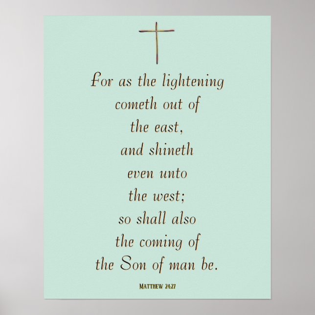 MATTHEW 24:27 ”Ty såsom blixten kommer…” Poster (Framsidan)
