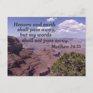 Matthew 24:35 Himlen och jorden ska passera bort Vykort
