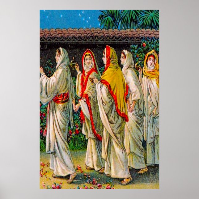 Matthew 25:1-13 The Foolish and Wise Virgins Poster (Framsidan)