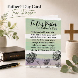 Matthew 25:21 Pastor Appreciation Fars Dag Tack Kort