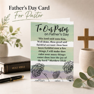 Matthew 25:21 Pastor Appreciation Fars Dag Tack Kort