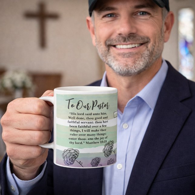 Matthew 25:21 Pastor Tacksamhet  Kaffemugg (Skapare uppladdad)